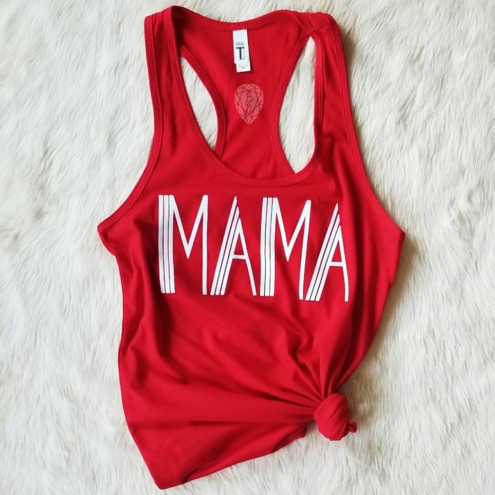 Red Mama Women's Racerback Tank Top Mom Shirt